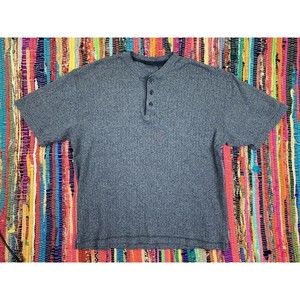 Cherokee Men's 1/4 Button Short Sleeve Gray Tshirt Size M 38/40 Cotton